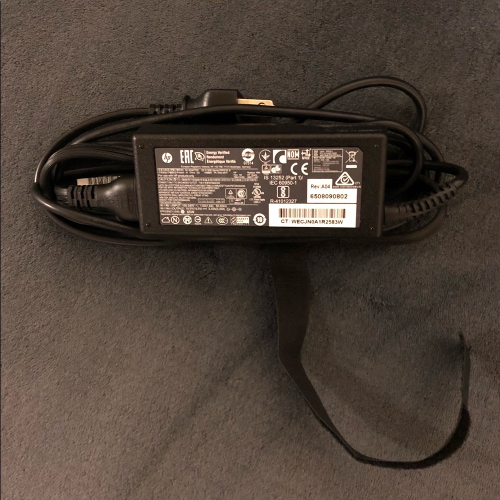 HP Laptop AC Adapter Charger IS 13252 IEC 60950-1 R-41012327 with Cord